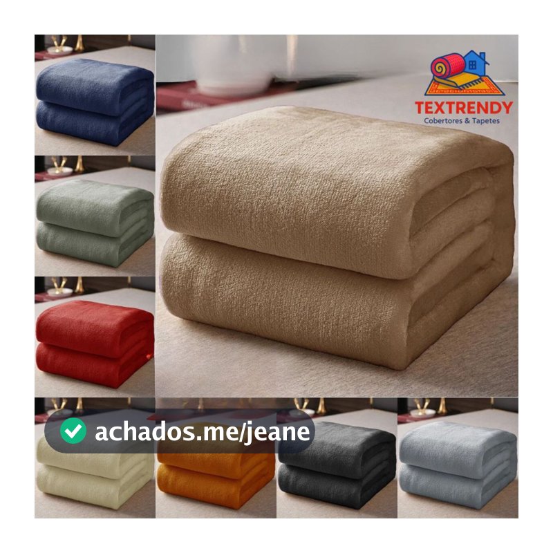 Manta Cobertor 2,00m x 1,8m Casal Microfibra Fleece Lisa