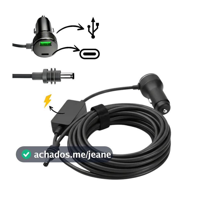 Cabo para Antena Starlink Mini 3x1 Gen4 Gen5 Alimentação Inversor Estabilizador 100W USB TIPOC Não reinicia antena