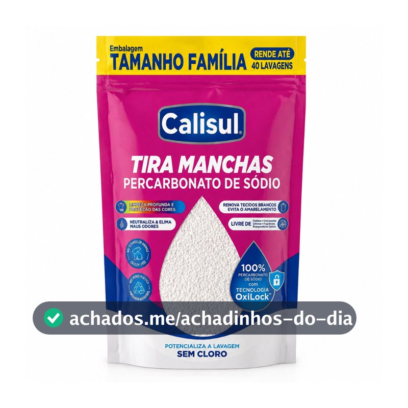 Percarbonato 100% Puro Tira Manchas Roupas Brancas e Coloridas