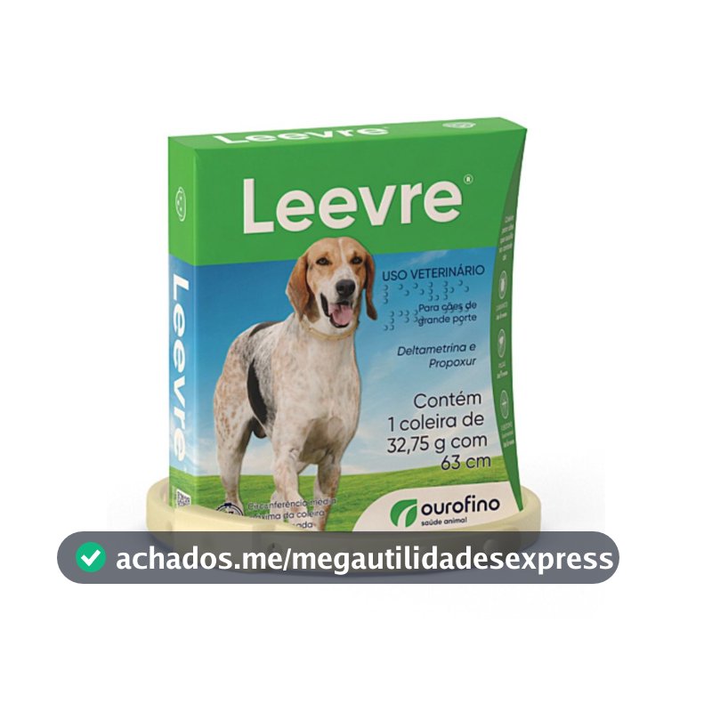 Coleira Antipulgas e Carrapatos Para Cães Leevre 63cm M/G