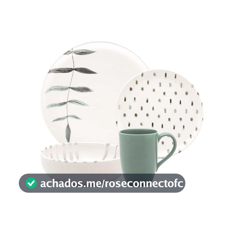Aparelho Jantar/Lanche Oxford Samambaia 16 Peças
