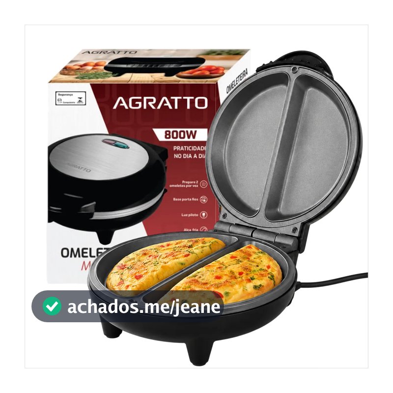 OMELETEIRA ANTIADERENTE INOX REDONDA 800W MR.CHEFF AGRATTO