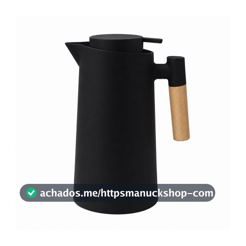 Garrafa Térmica de Café Chá 1Litro com Cabo de Bambu Resistente Quente e Frio
