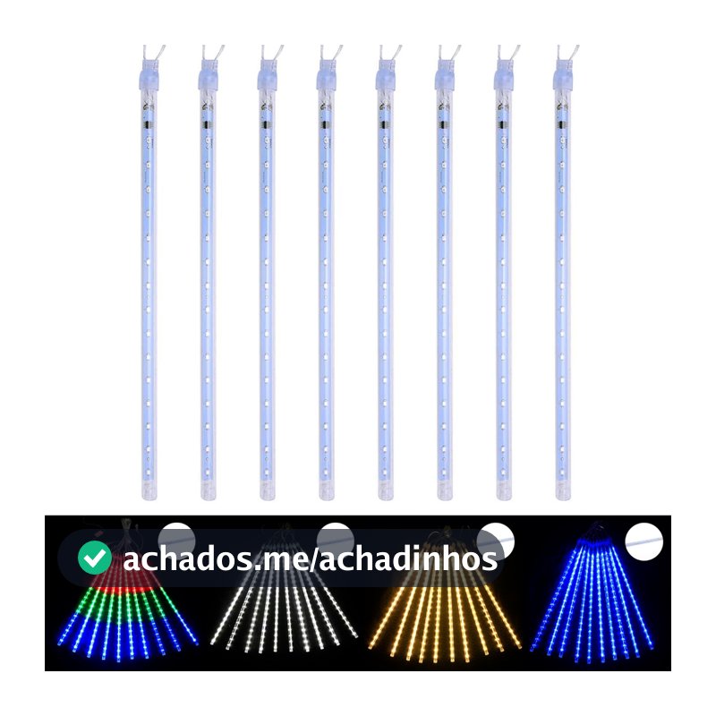 Cascata Bastão 8 Tubos 50cm Led Chuva Meteoro M/F