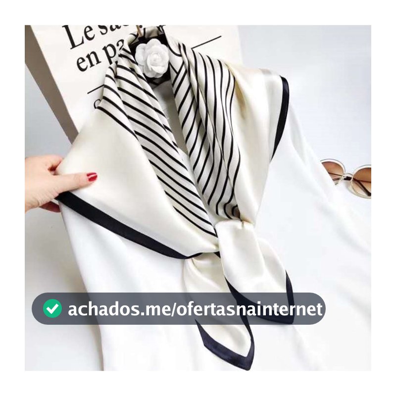 Lenço Cetim Bandana Cachecol Seda Colorido Echarpe Lenço para Praia 90cmx90cm Lenço Grande