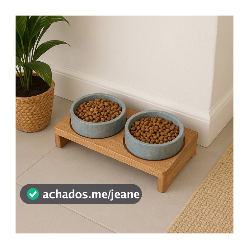Bebedouro Comedouro Duplo Cachorro Elevado 2 Tigelas 500 ml