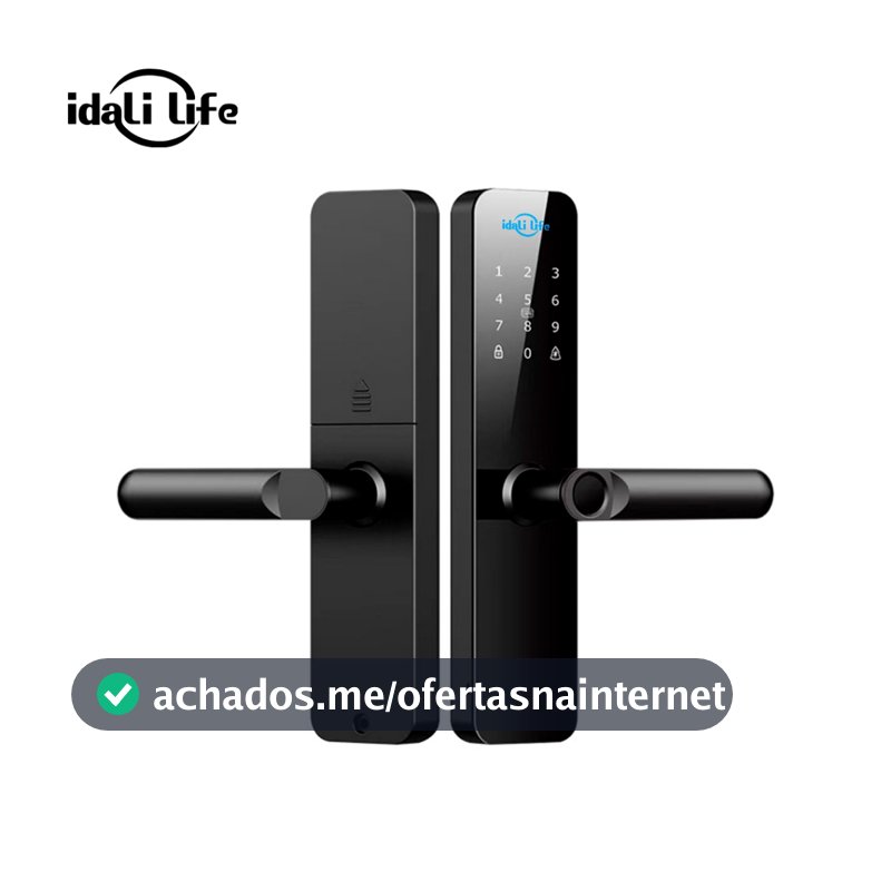 Fechadura Eletrônica Inteligente 6 em 1 IDALI LIFE Biometria, Senha Touch, Senha Temporária, App, Chave e Tag