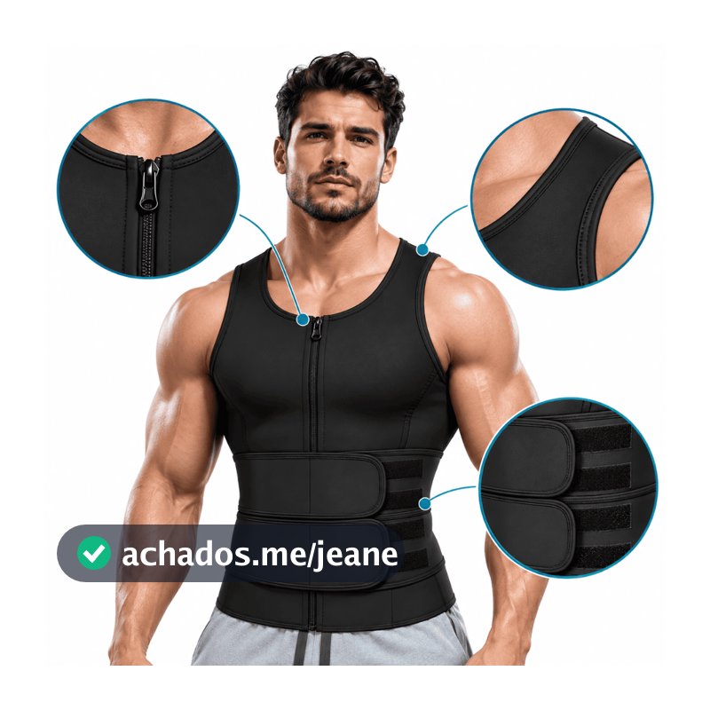 Cinta Masculina Abdominal Redutora de Medidas Treino Academia Efeito Sauna Faja Modeladora