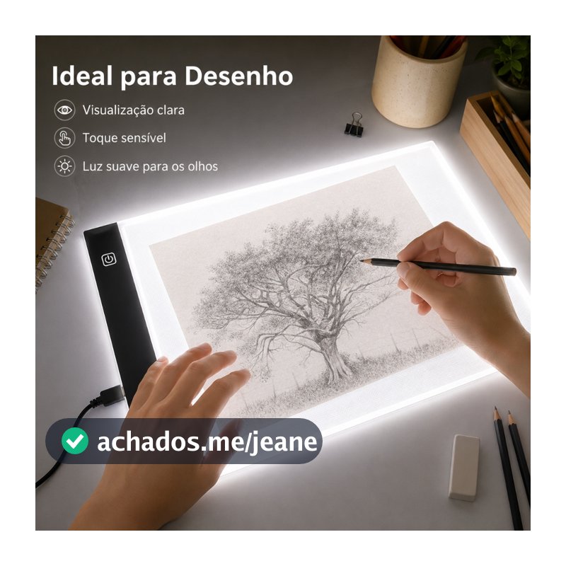 Mesa De Led Luz Branco Desenho Transposição A4 Profissional