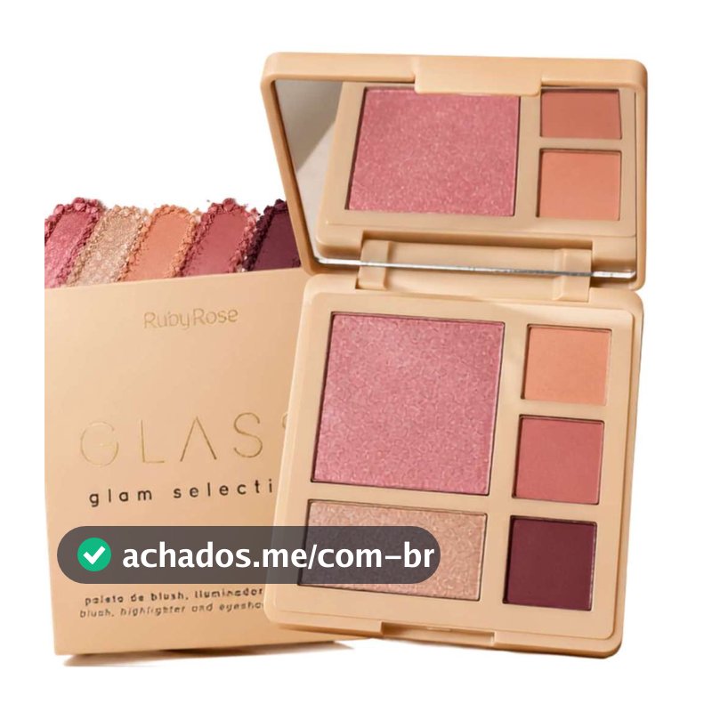 Paleta Ruby Rose Honor Glass Glam Selection Blush Iluminador E Sombra
