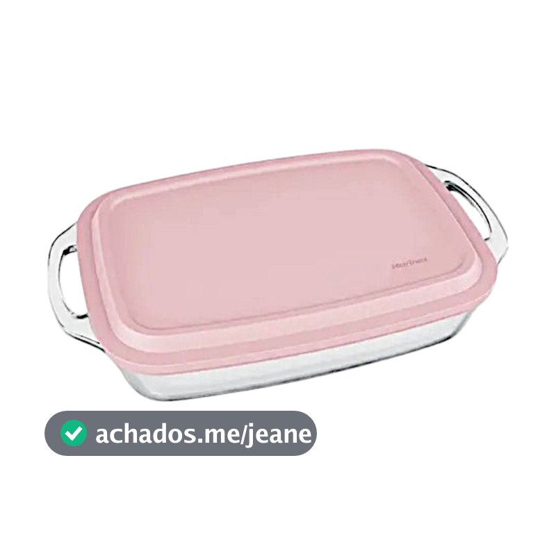 Assadeira Travessa de vidro com tampa Lasanheira Marinex 3.5 litro Retangular