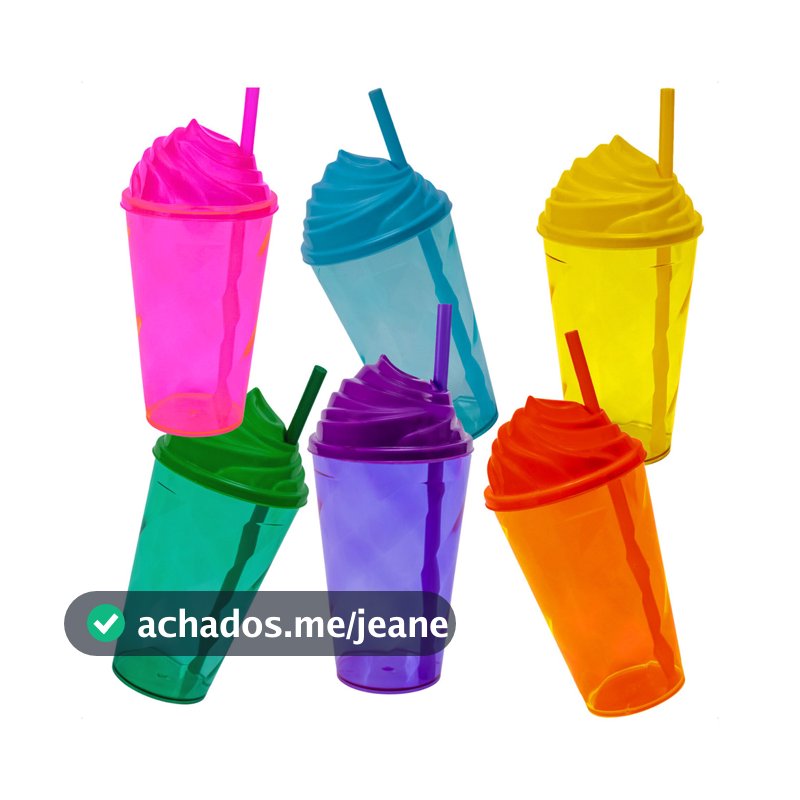 Kit 30 Copos 6 Cores Twister 500ml Tampa Chantilly Atacado Brinde Lembrancinha Buffet Formatura