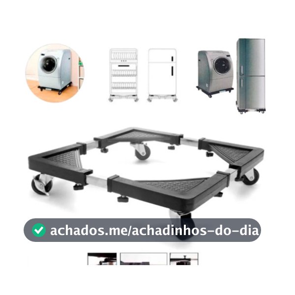 Suporte De Geladeira / Maquina De Lavar E Fogão Inox Com Rodinhas Grande Envio Imediato
