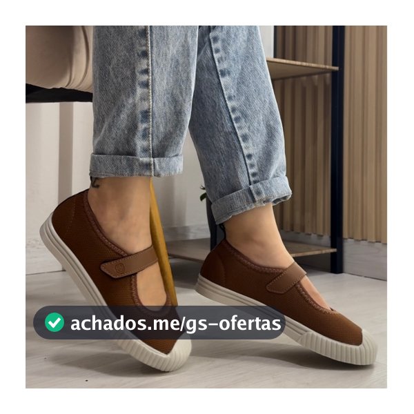 Tênis  Mary Jane Feminino Casual Versátil  Vintage  Estilo Meia com Fechamento em carrapicho Dia a Dia 34 ao 39