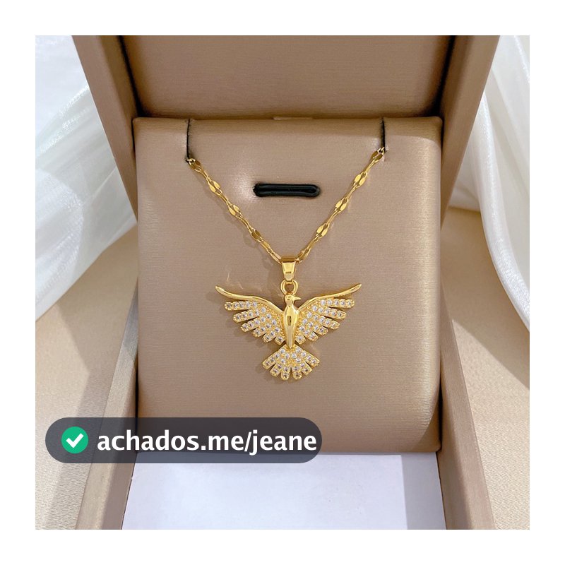 Colar De Aço Titânio Phoenix Spread Wings Banquete De Luxo Leve Casamento Influenciador Feminino De Cadeia De Clavícula