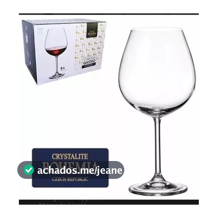 Taças Vinho Tinto 650ml Bohemia Cristal Com Titanium 6 UNIDADES