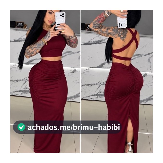 Conjunto Empina Bumbum Feminino Midi Elegante Modelador Franzido...