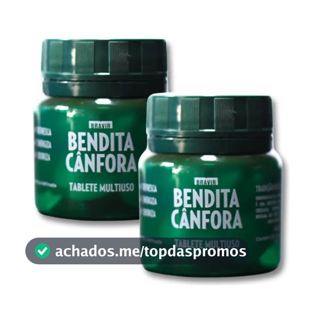 Kit 2x Bendita Cânfora Pastilha Odorizante Potinho 30 Unid