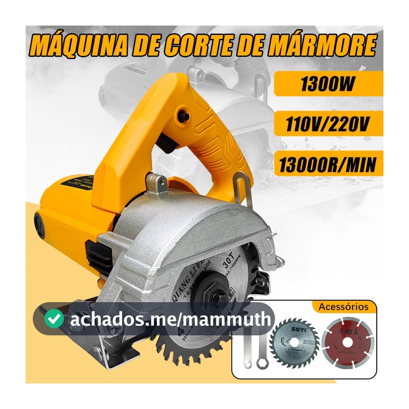 110V/220V 1300W Serra Marmore Profissional Tipo 13000 Rpm Para Madeira , Concreto Acompanha Lâmina