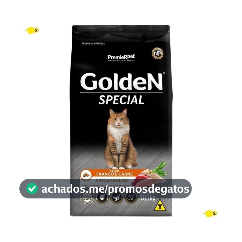 Ração Golden Special para Gatos Adultos Sabor Frango e Carne 10.1kg
