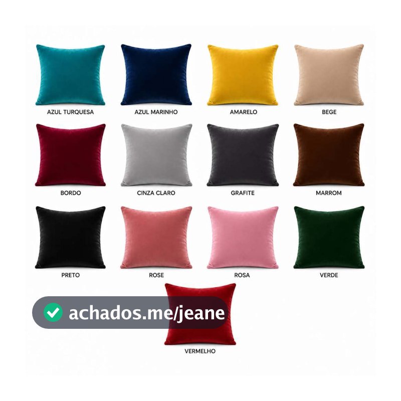 Almofada Decorativa de Veludo com Enchimento 33x33 cm para Sofá Poltrona e Cama
