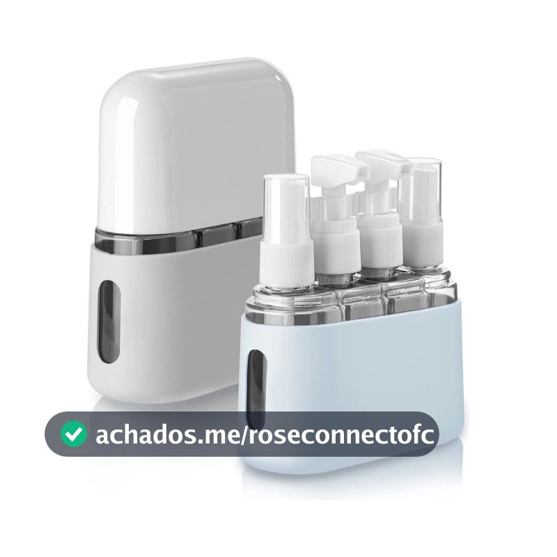 Kit 4 Frascos Spray 50ml Viagem Perfume Shampoo Cosméticos Skincare Portátil Reutilizável Bolsa Academia