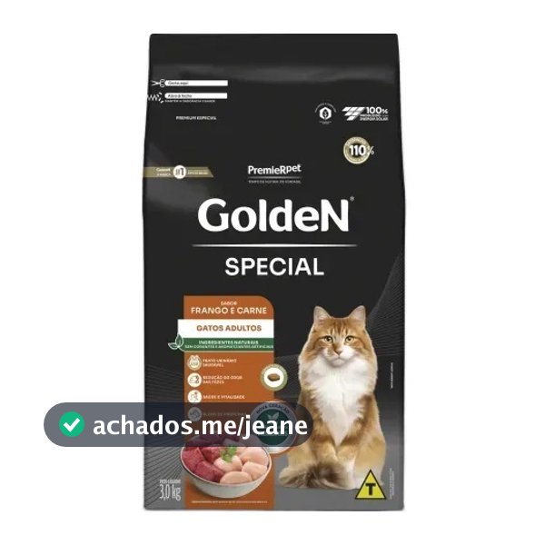Ração Golden Special para Gatos Adultos Sabor Frango e Carne 3Kg