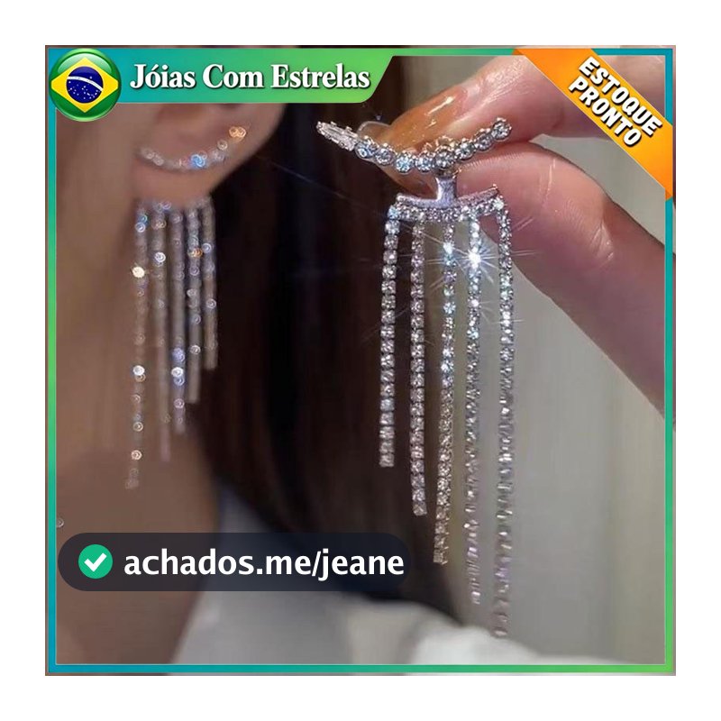Cristal Borla Brincos Longos Elegante Strass Balançar Brincos De Diamante Acessórios De Jóias Para O Sexo Feminino