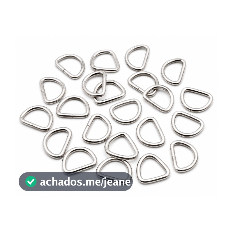 Meia Argola Níquel 20mm Ferragem Bolsa Crochê Chaveiro Artesanato Costura Carteira Pasta Mochila lua acessório metal