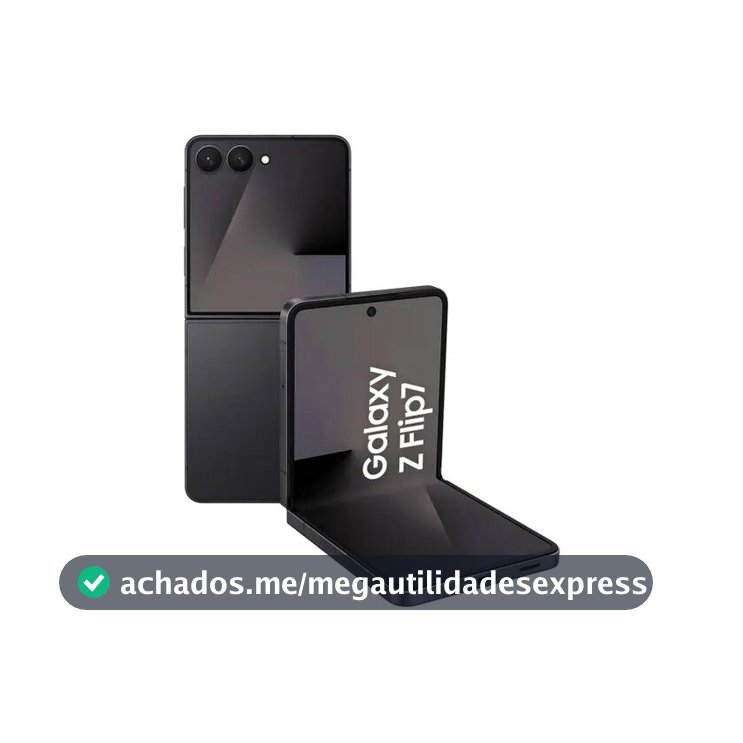 Smartphone Samsung Galaxy Z Flip7 512GB 5G - JetBlack, Tela dobrável de 6.9", 12GB de RAM