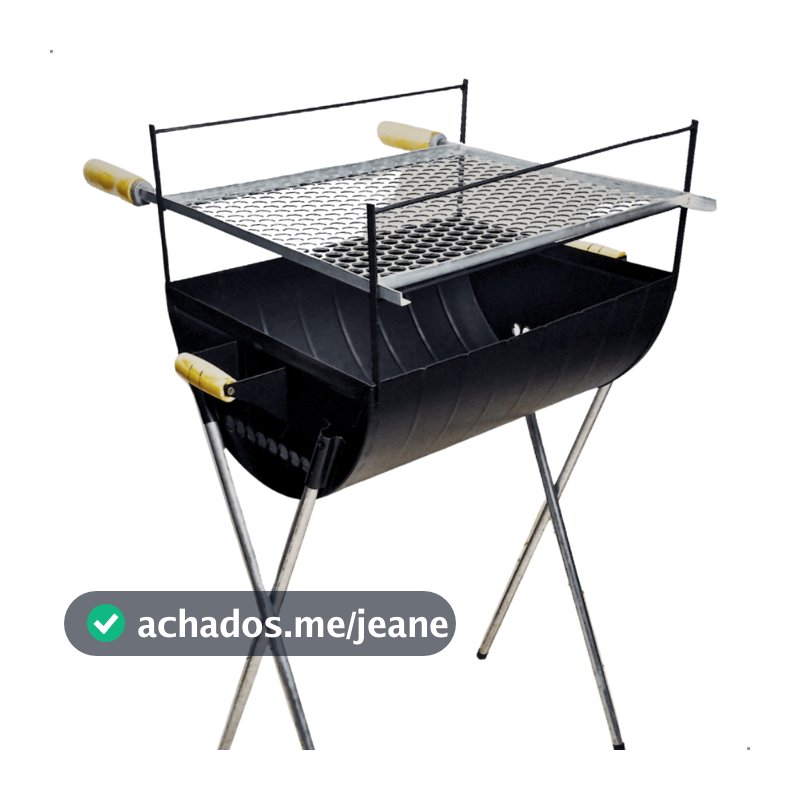 QUEIMA DE ESTOQUE! Churrasqueira a Carvão 96cm Com Grelha Inclusa em Aço Reforçado Espetinho Grande