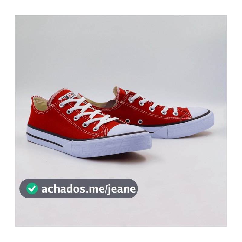 Tênis Vermelho Cano Baixo Material Premium Tevet Masculino e Feminino Clássico Tradicional