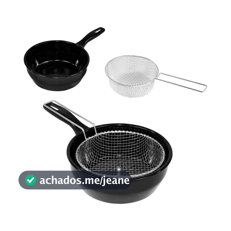 Frigideira Fritatudo Fritadeira Cesto 22cm Esmaltada Roa