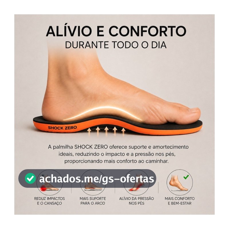 Palmilha Anti Impacto Ortopédica Gel P.u Macia Ideal Para Tênis Bota Sapato Uso Diário