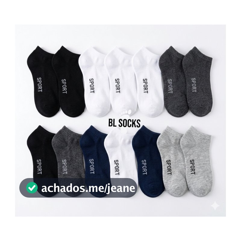 Kit 24 Pares Meia Soquete Masculina e Feminina Algodão Confortável Antiodor Academia Dia a Dia