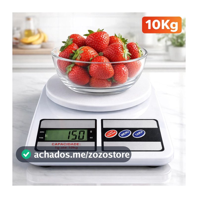Balança de Cozinha Digital Alta Precisão Compacta para Alimentos Fitness Dieta Confeitaria 10kg