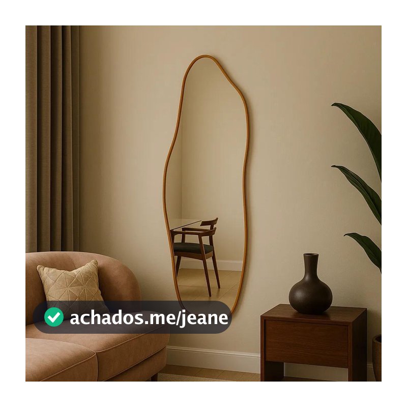 Espelho Flame Com Moldura Em Couro 100x35 90x40 70x30 50x25 Para o Seu Ambiente Premium