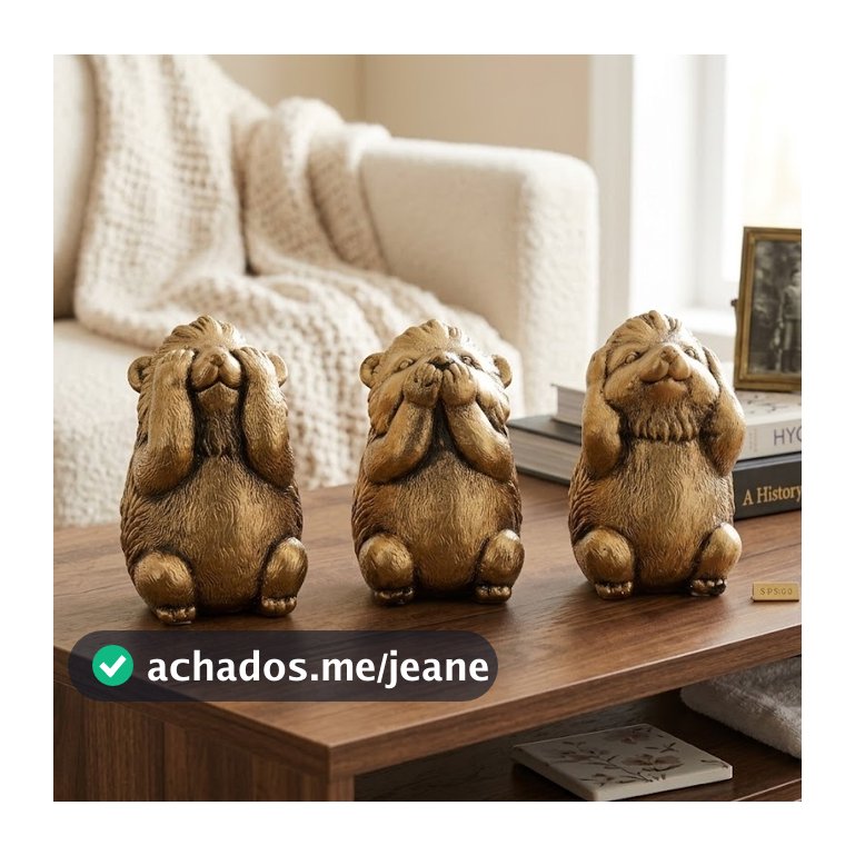 DECORAÇÃO ELEGANTE TRIO DE OURIÇO SABEDORIA NÃO VEJO, NÃO FALO, NÃO OUÇO, DECORATIVO DE LUXO