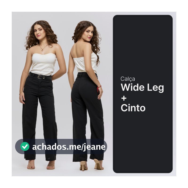 Calça Wide Leg Juvenil Feminina Menina 10, 12, 14, 16 e 18 Anos Com Cinto Em Alfaiataria Linho