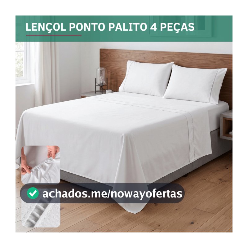 Jogo de Cama Percal 400 Fios Solteiro Casal Queen King Ponto Palito Antialérgico 3 e 4 Peças Luxo