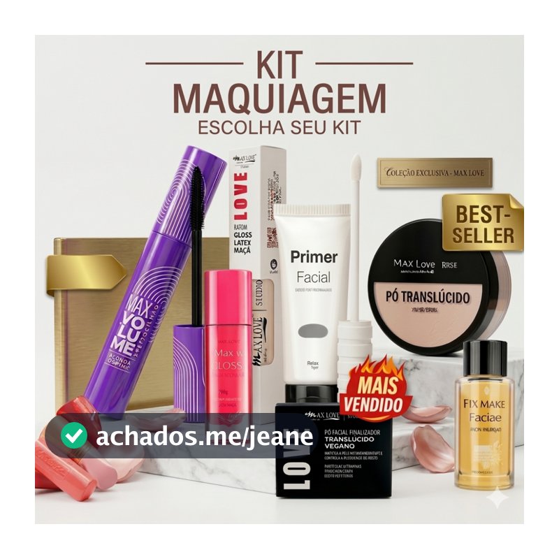 Kit Maquiagem Completo + Pincel + Esfoliante + Fixador | Kit Beleza Feminino | Presente | Skincare