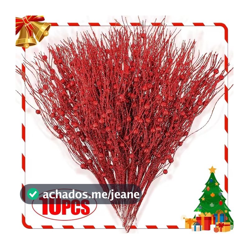 Atacado Artificial Glitter Berry Haste Ramos Árvore De Natal Galhos Brilhantes Ornamentos Festival Festa Decoração Para
