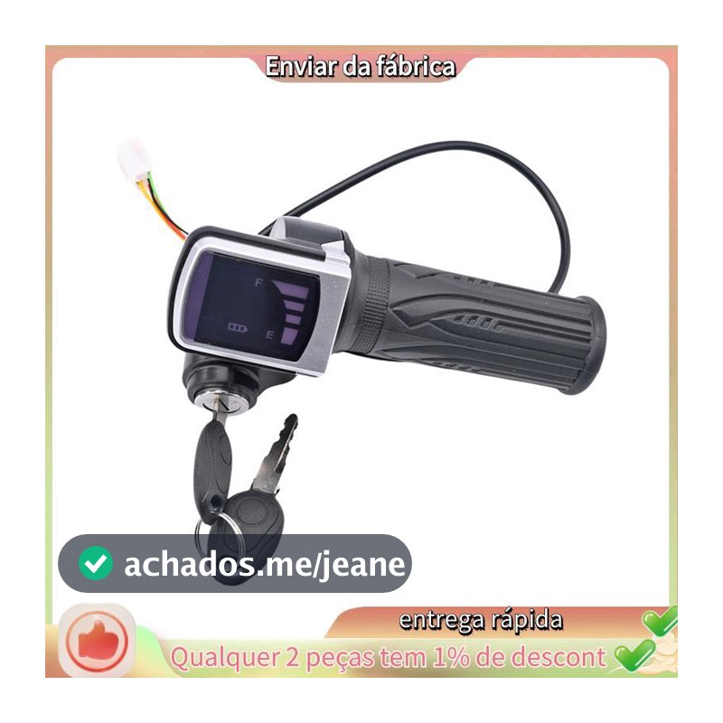 Aperto Do Acelerador Com Indicador De Energia De Bloqueio De Chave 36V Para Scooter Elétrica Bicicletas Elétricas E Moto