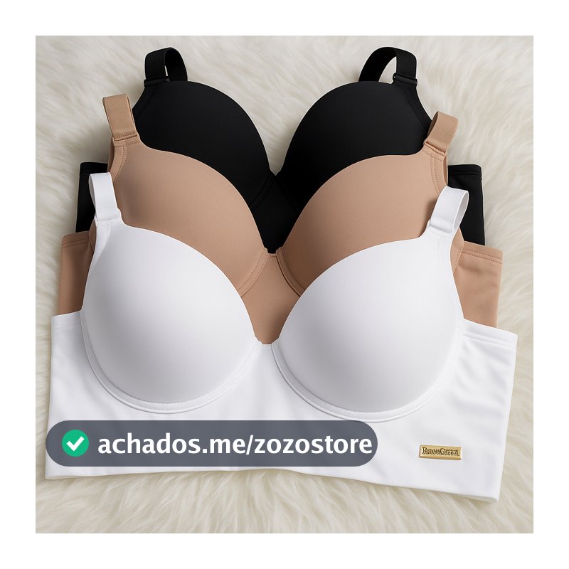 kit c/3 Sutiã Básico Reforçado de Microfibra Com Bojo do P ao GG PROMOÇÃO