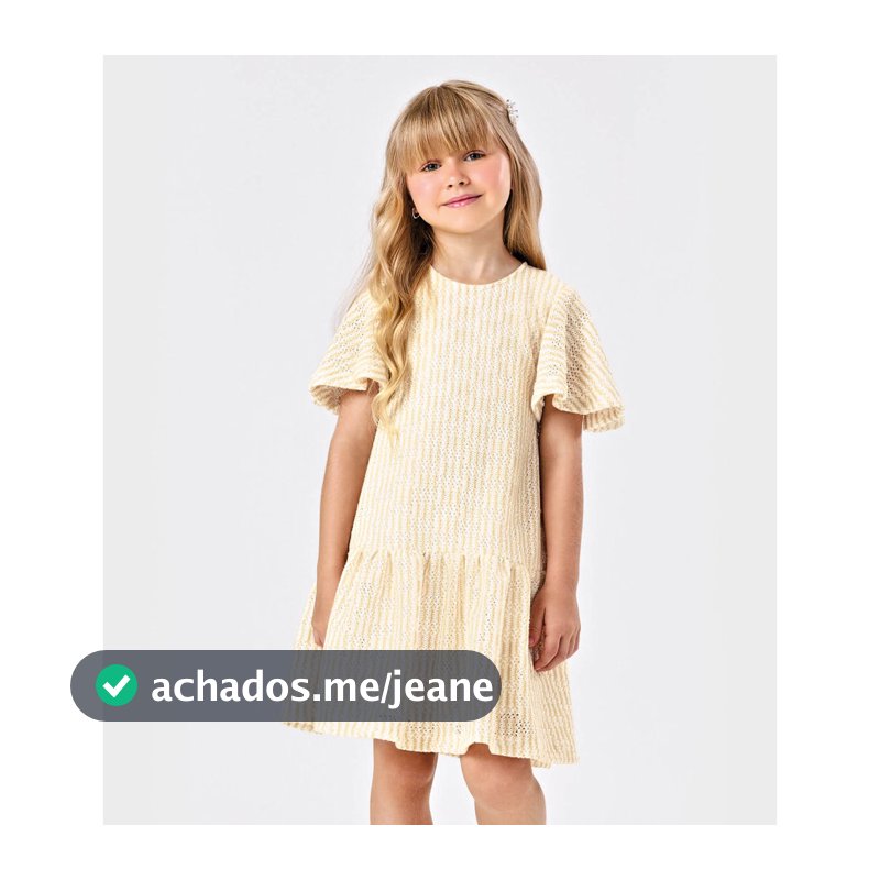 Vestido Infantil Tricot Trick Nick Bege