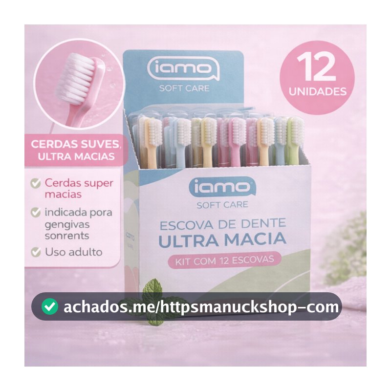 Escova de Dente Super Macia Iamo Soft Care Kit com 12 Unidades Adulto