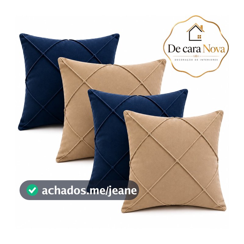 Kit 2 Capas De Almofada Com Zíper- 40x40 Suede Premium- Drapeada- Capa De Almofada Decorativa Para Sofá Cama Super Macia