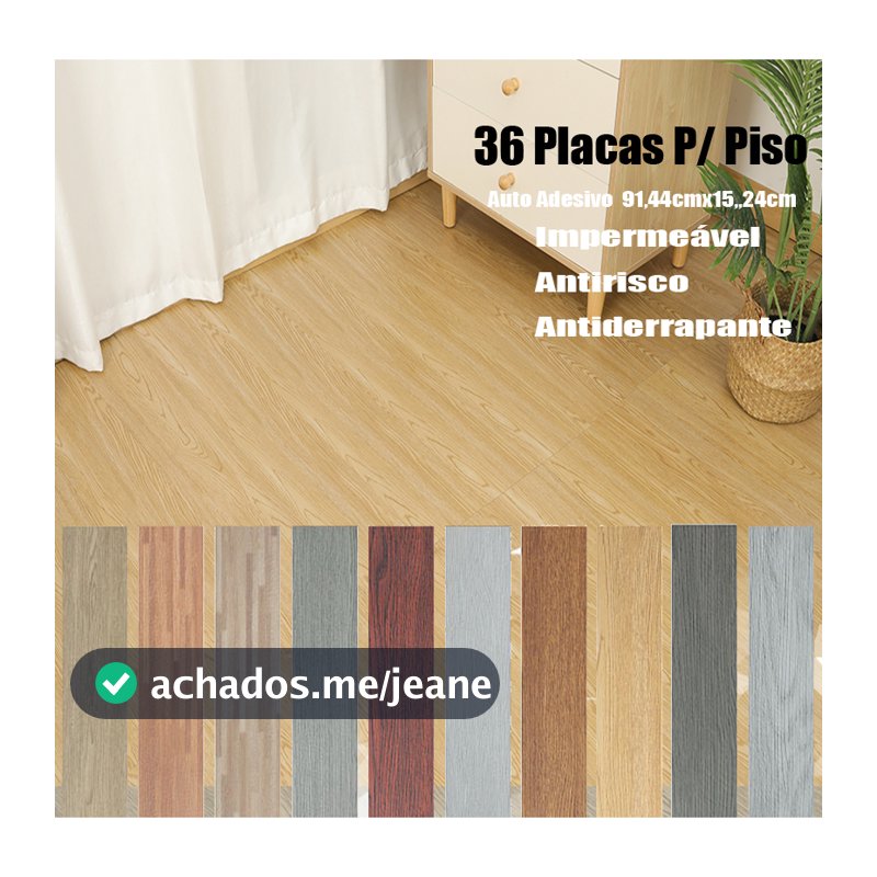 Kit 36 Placas Painel Adesivas Piso Vinílico Madeira Impermeável - 5M²