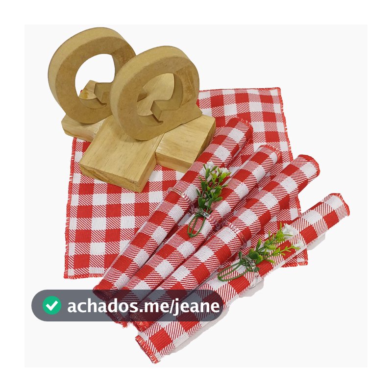 15 Guardanapos em Tecido Xadrez Vermelho 20 x 20 Festa brinde coquetel