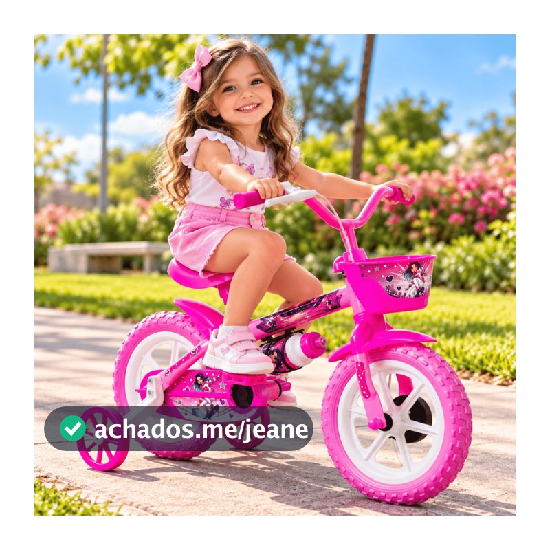Bicicleta Infantil Aro 12 Rodinhas Cestinha Garrafinha Freio Traseiro Banco Regulável